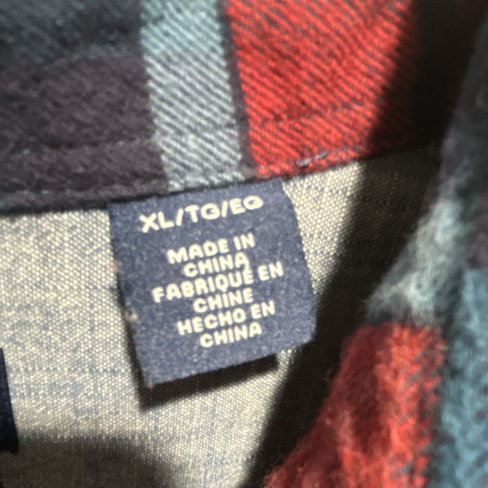 Plaid Flannel Stretch Button-Down Shirt Red /Blue Men's XL 2 shirts - Picture 5 of 11